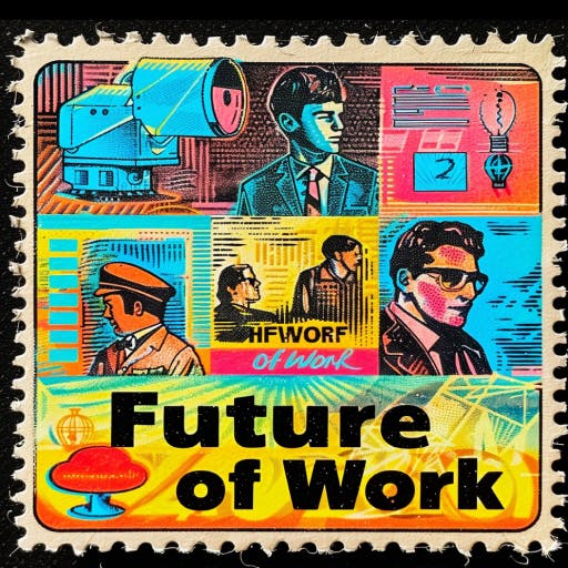 Postage Stamp depicting the future of work by Cubthinktank