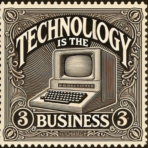 Vintage Postage Stamp about how technology is the business