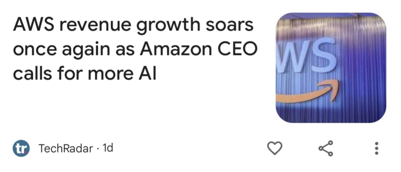 Amazon CEO news story talking about wanting more AI