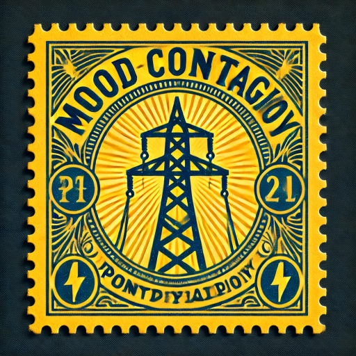 Vintage postage stamp about mood contagion