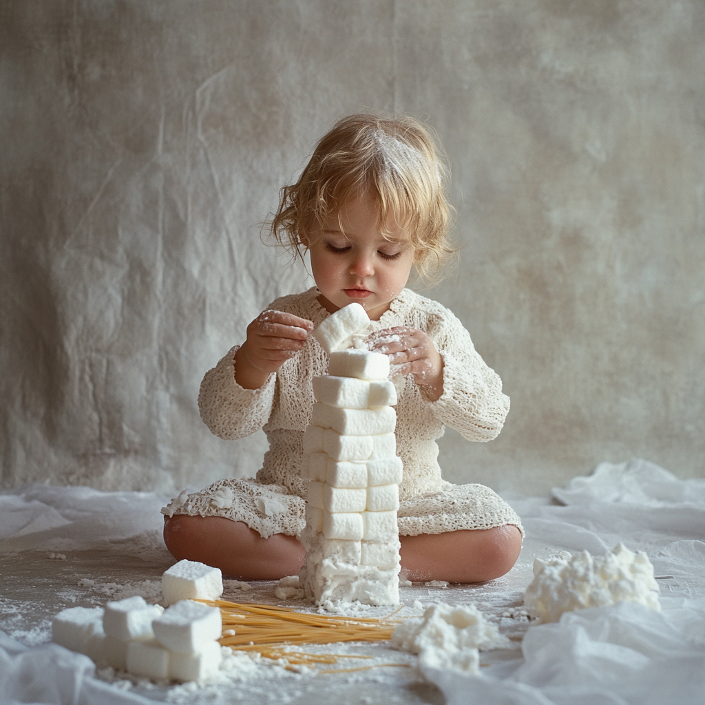 The line up of contestants for the marshmallow Challenge